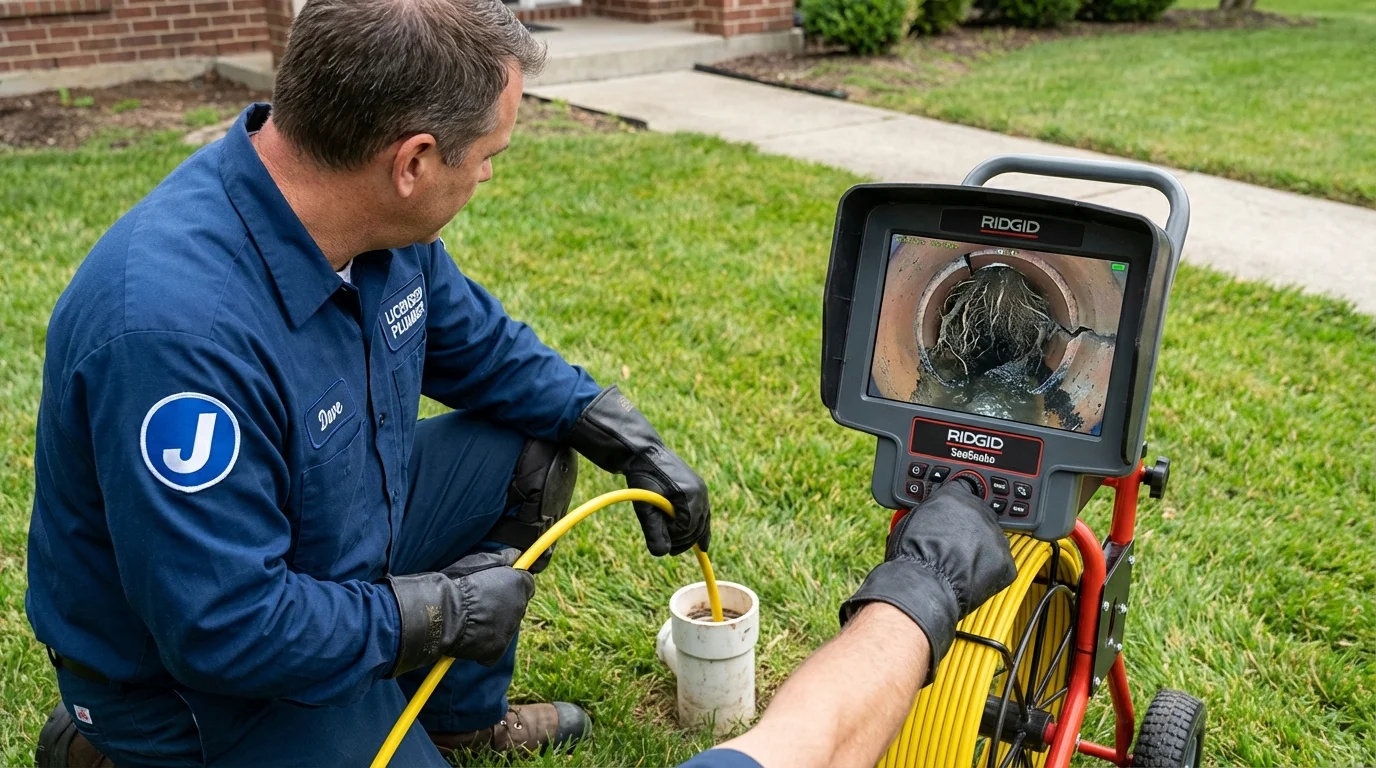 Sewer camera inspection being performed by Johns Plumbing LLC in Aberdeen Proving Ground